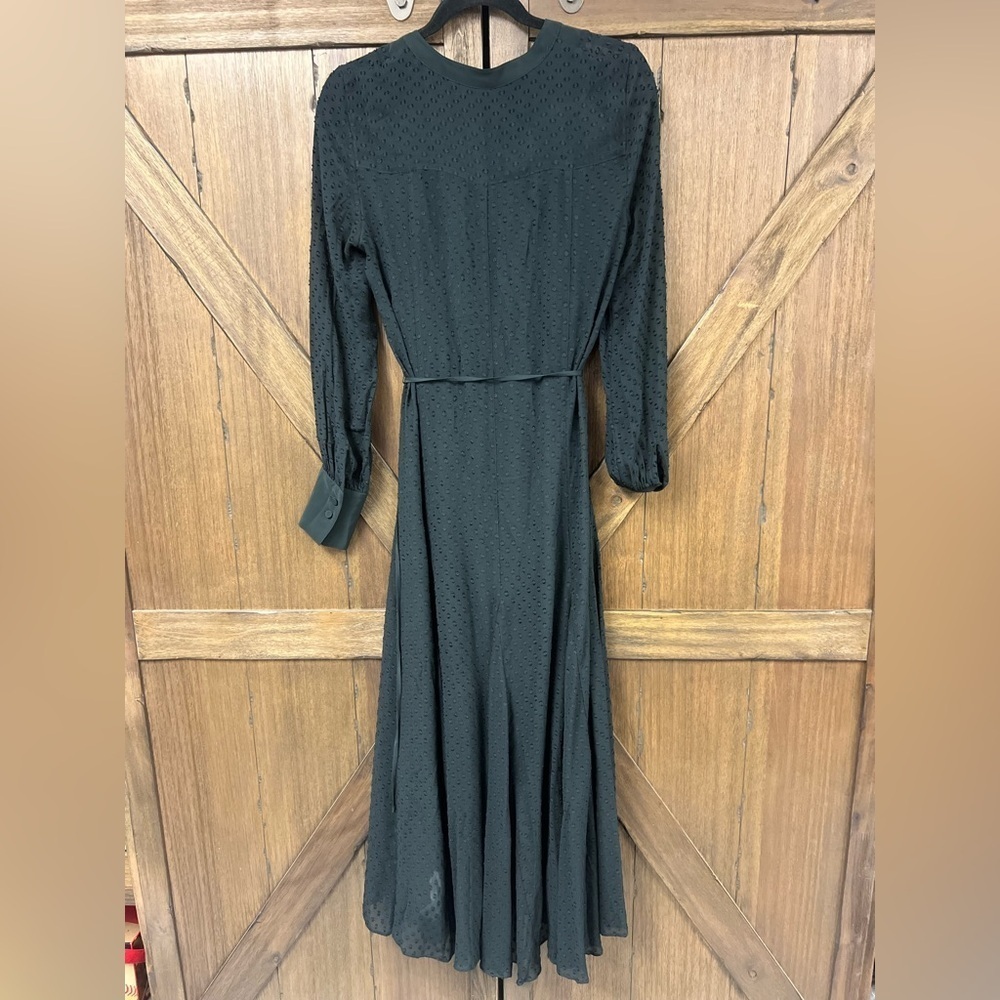 Madewell Tie-Waist Midi Dress in Clip Dot True Black Size Small - Picture 6 of 9